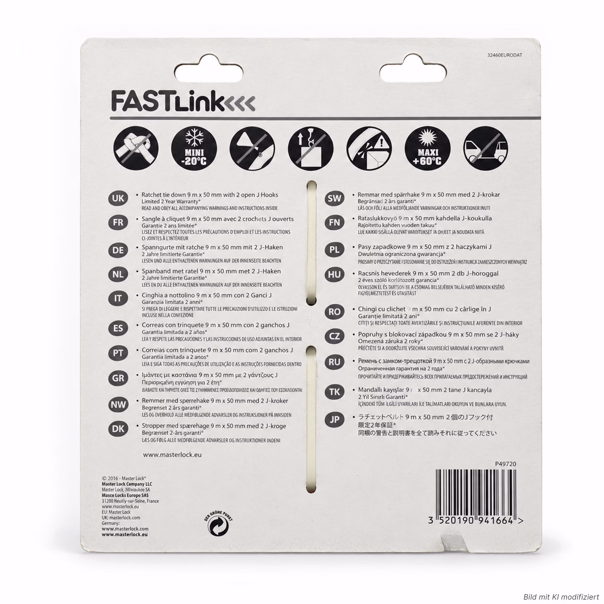 Bild des Masterlock Fastlink Spanngurtsets Bild des Masterlock Fastlink Spanngurtsets