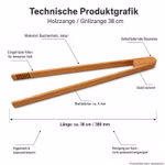 Bild der Grillzange aus Holz 38 cm Bild der Grillzange aus Holz 38 cm
