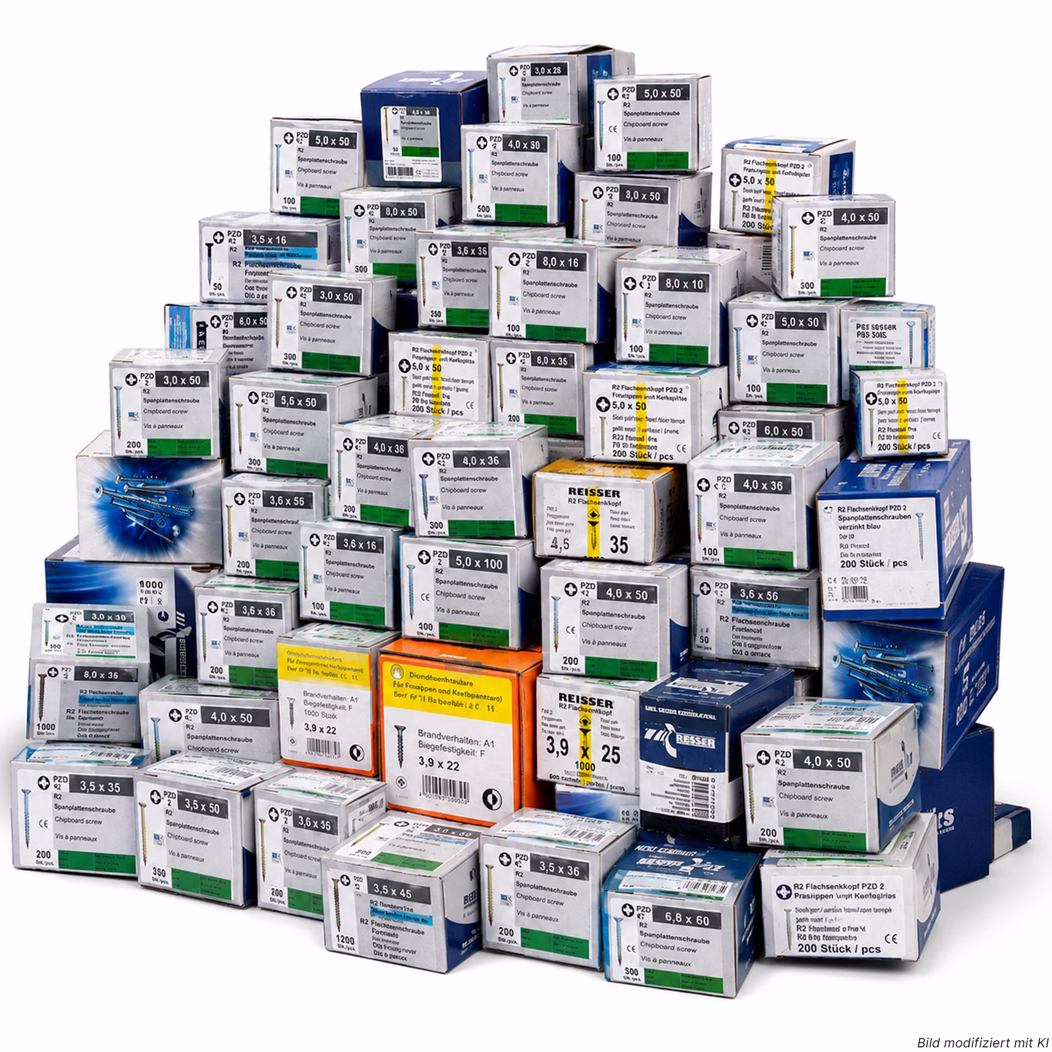 Bild der Schraubenpacks der 8kg Version Bild der Schraubenpacks der 8kg Version