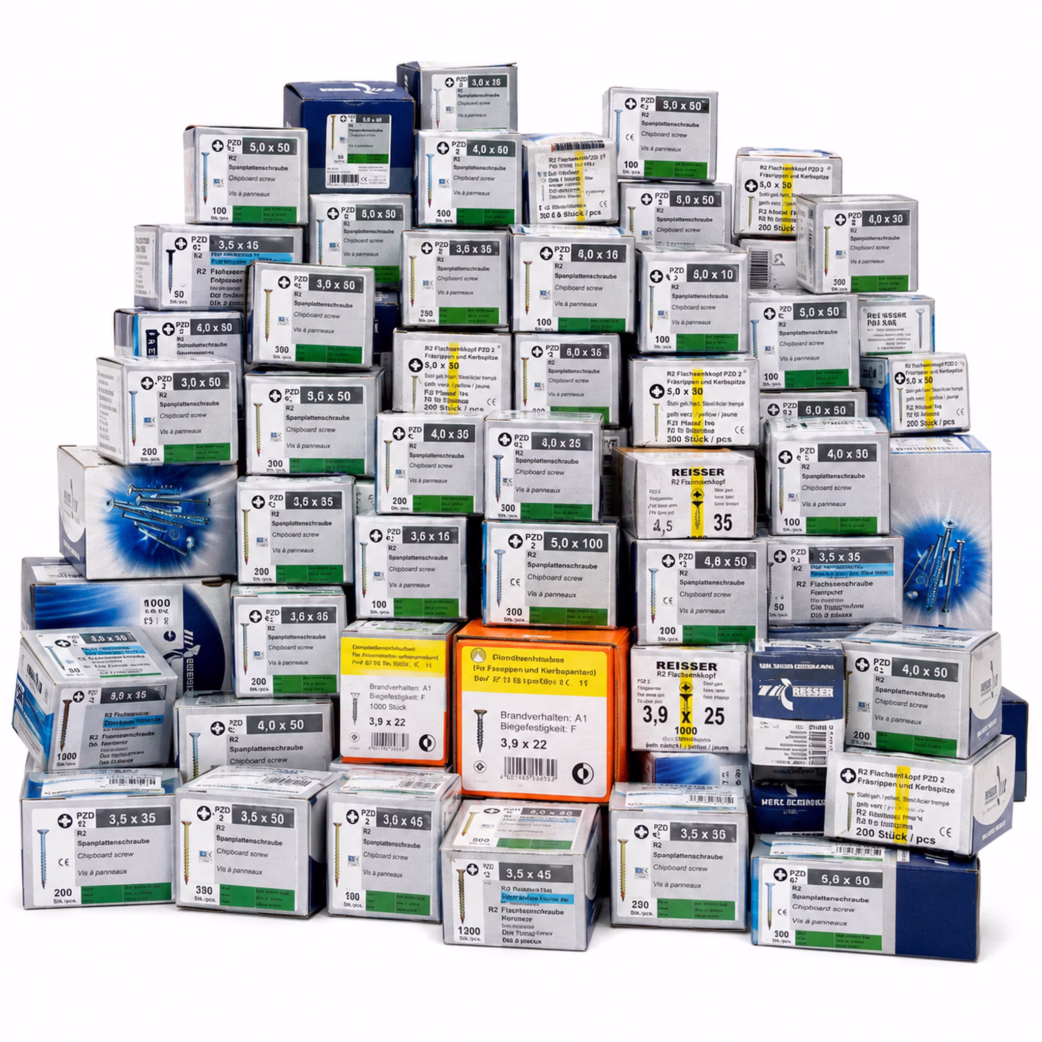 Bild der Schraubenpacks der 8kg Version Bild der Schraubenpacks der 8kg Version
