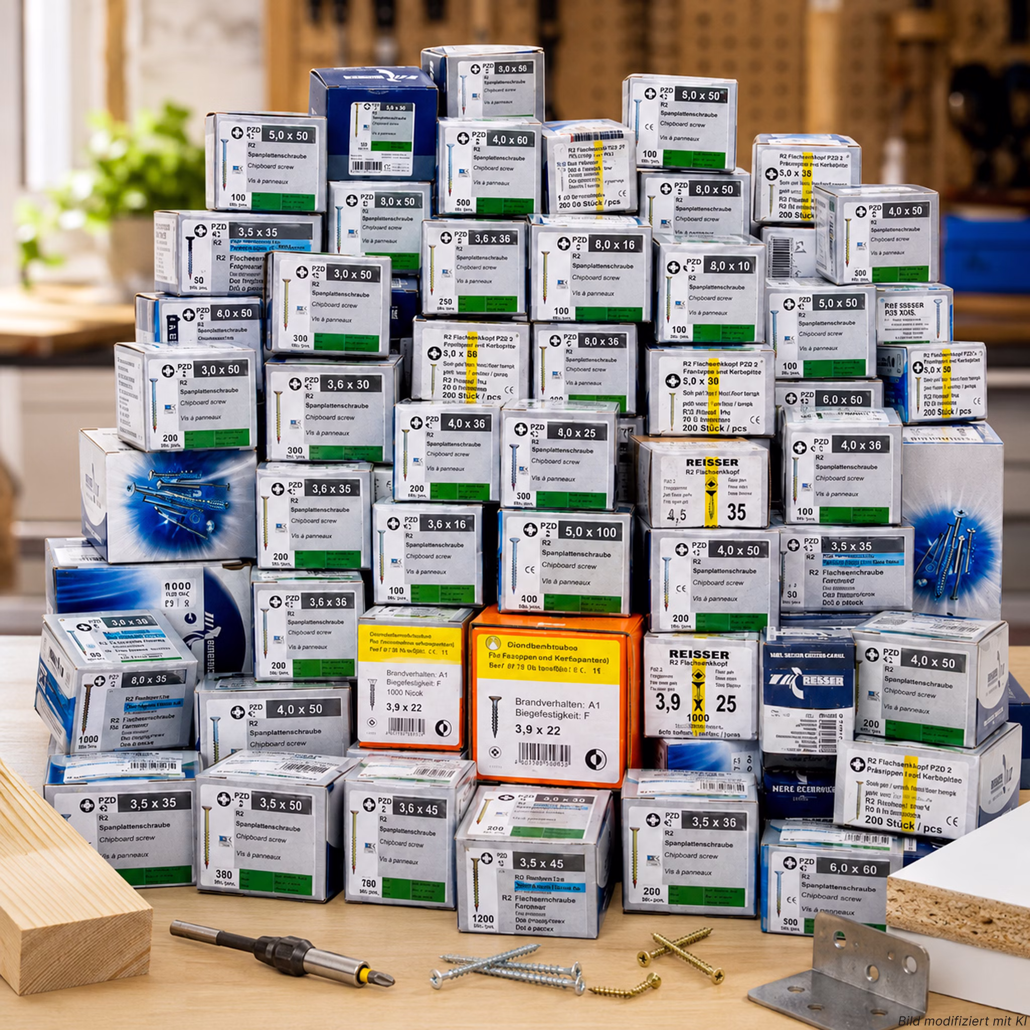 Bild der Schraubenpacks der 8kg Version Bild der Schraubenpacks der 8kg Version