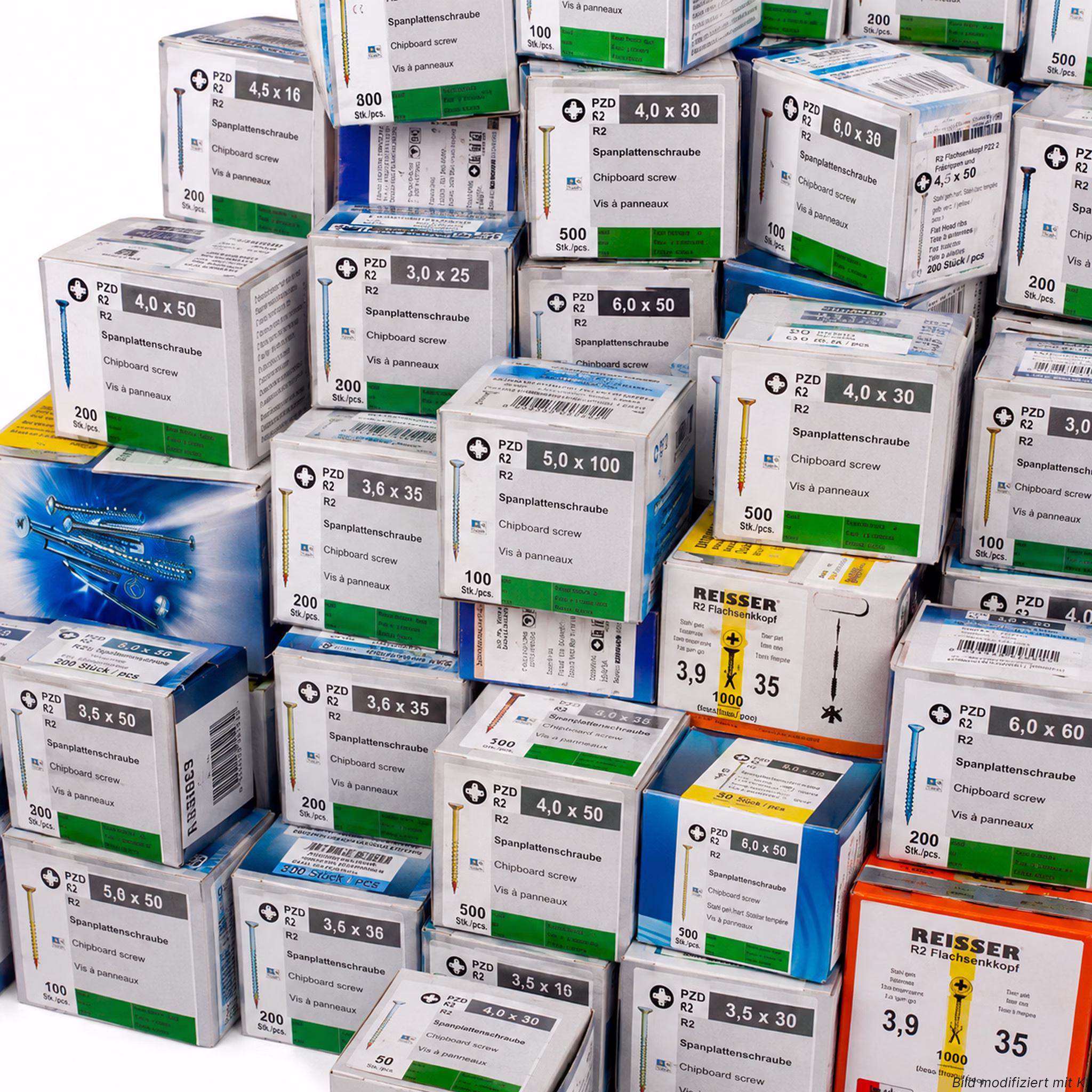 Bild der Schraubenpacks der 8kg Version Bild der Schraubenpacks der 8kg Version