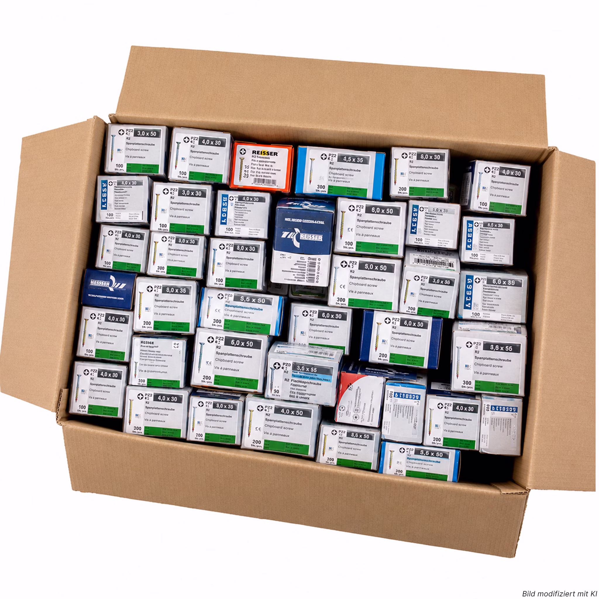 Bild der Schraubenpacks der 8kg Version Bild der Schraubenpacks der 8kg Version