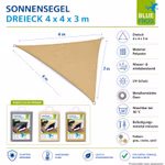 Bild der Bluefrog Sonnensegel in 4x4x3 m Bild der Bluefrog Sonnensegel in 4x4x3 m
