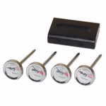 Bild der Verpackung und den einzelnen Artikeln des 4-teiligen Thermometer-Sets