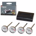 Bild der Verpackung und den einzelnen Artikeln des 4-teiligen Thermometer-Sets