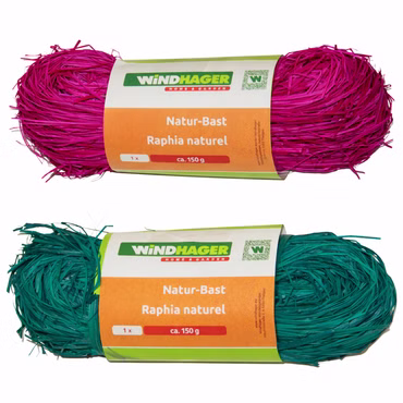 Naturbast 600g Windhager Bastelschnur Dekobast Basteln Garten Pink Grün