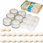 Bild der Verpackung des Starter-Sets sowie den einzelnen Teelichtern