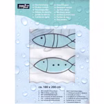 Nahaufnahme Duschvorgang Promo Fische blau