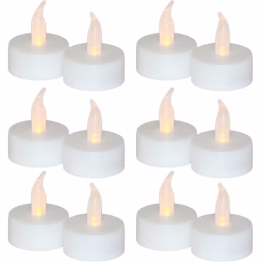 12 Stück LED Teelicht Teelichter Teelichte flackernd Kerzen inkl. Batterie Gala