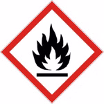 Piktogramm Flamme mit Strich