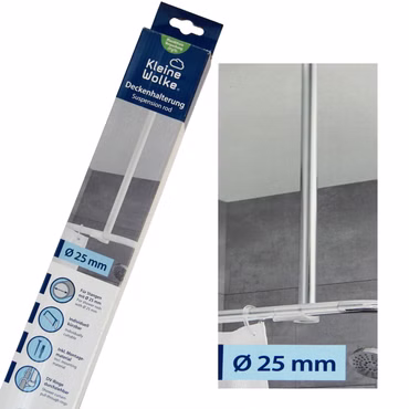 4 Bilder von verschiedenen Duschvorhangsystemen