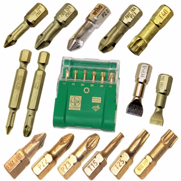 Bild aller zur Verfügung stehenden wiha Bits + Bitbox
