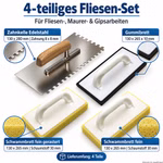 Bild der 4 Artikel des Fliesenleger Werkzeug Sets Bild der 4 Artikel des Fliesenleger Werkzeug Sets