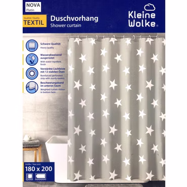 Bild der Verpackung des Duschvorhangs Nova
