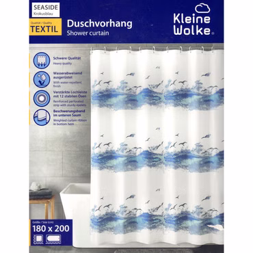 Bild der Verpackung des Duschvorhangs Seaside