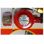 Bild des RoMaxi-Brenners mit Schlauch und Druckregler von Vorne