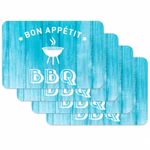 Bild mit übereinanderliegenden Tischsets BBQ Blue-White