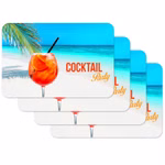 Bild mit übereinanderliegenden Tischsets Cocktail Orange