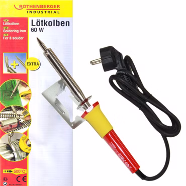 Bild des Lötkolben 60W mit Verpackung im Hintergrund