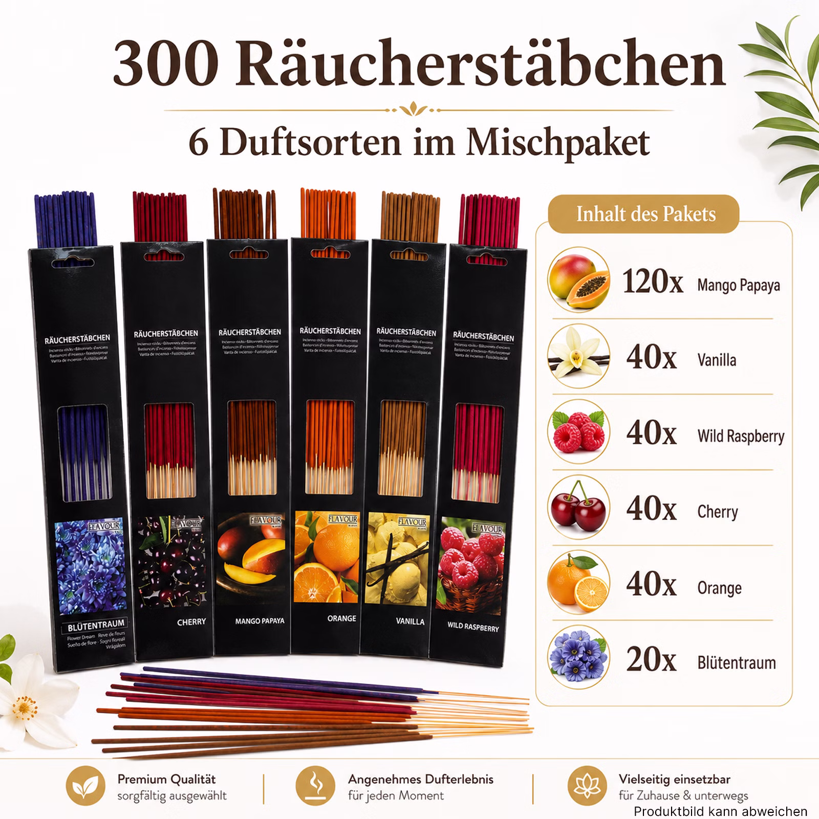 Bild des 300er Stäbchensets an Räucherstäbchen Bild des 300er Stäbchensets an Räucherstäbchen