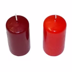 Bild mit der Draufsicht von zwei Stumpenkerzen