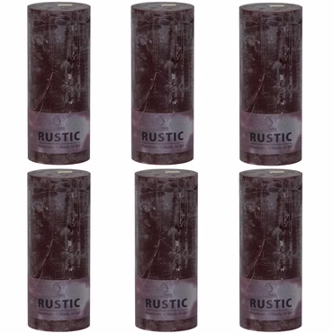 Bild von 6 Rustic Stumpenkerzen in Nerzgrau