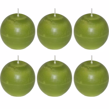 Bild mit 6 Rustik Kugelkerzen Farbrichtung Birke