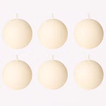 Bild mit 6 Rustik Kugelkerzen Farbrichtung creme