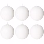 Bild mit 6 Rustik Kugelkerzen Farbrichtung weiß