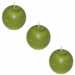 Bild mit 3 Rustik Kugelkerzen Farbrichtung Birke
