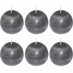 Bild mit 6 Rustik Kugelkerzen Farbrichtung grau