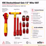 Bild aller Einzelteile des VDE-Stecknuss-Sets Bild aller Einzelteile des VDE-Stecknuss-Sets