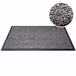 Bild des ausgerollten Türvorlegers mit Detailbild der Faser