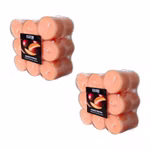 Bild von 2 Flavour Mango-Papaya-Teelichtern seitlich