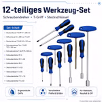 Bild des 12-teiligen Werkzeugsets in blau Bild des 12-teiligen Werkzeugsets in blau