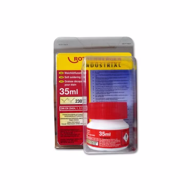 Bild des Weichlötflussmittels in Blister Verpackung Front