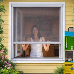 Windhager Fliegengitter Rollo Fenster ALU Klemmrollo 160x160cm Silber bohrfrei