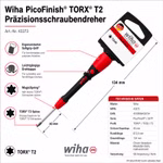 Bild des Wiha PicoFinish T2x40 Schraubendrehers Bild des Wiha PicoFinish T2x40 Schraubendrehers