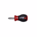Wiha Schraubendreher Set SoftFinish® Phillips mit kurzer Rundklinge, Stubby (26970) PH3 x 25 mm ergonomischer Griff für kraftvolles Drehen, Allrounder für Industrie und Handwerk