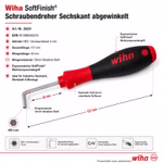 Bild des Wiha SoftFinish Schraubendrehers 4mm abgewinkelt 151mm