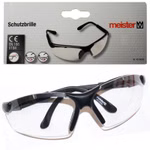 Bild der Schutzbrille mit Produktetikette und Schutzbrille