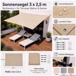 Bild des Bluefrog Sonnensegels 3x2,5m Bild des Bluefrog Sonnensegels 3x2,5m