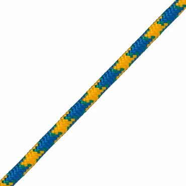 PP-Schotleine 12mm 16fach geflochten grün-blau-gelb