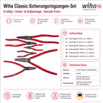 Bild des 6tlg geraden Wiha Sicherungsringzangensets Bild des 6tlg geraden Wiha Sicherungsringzangensets
