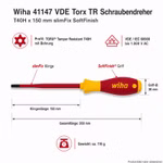 Bild des Wiha SoftFinish Schraubendrehers T40H x 150 mm