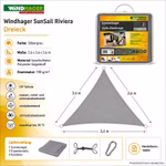 Bild des Windhager Sonnensegels Riviera 3,6x3,6x3,6m