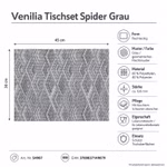 Bild des Windhager Venilia Tischsets Spider Grey