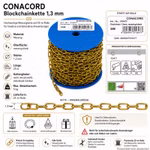 Bild der Conacord Uhrketten aus Messing 1,3 mm Bild der Conacord Uhrketten aus Messing 1,3 mm