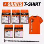 Bild der Terrassenschrauben 5x80mm mit 5 Packungen und Gratis-T-Shirt